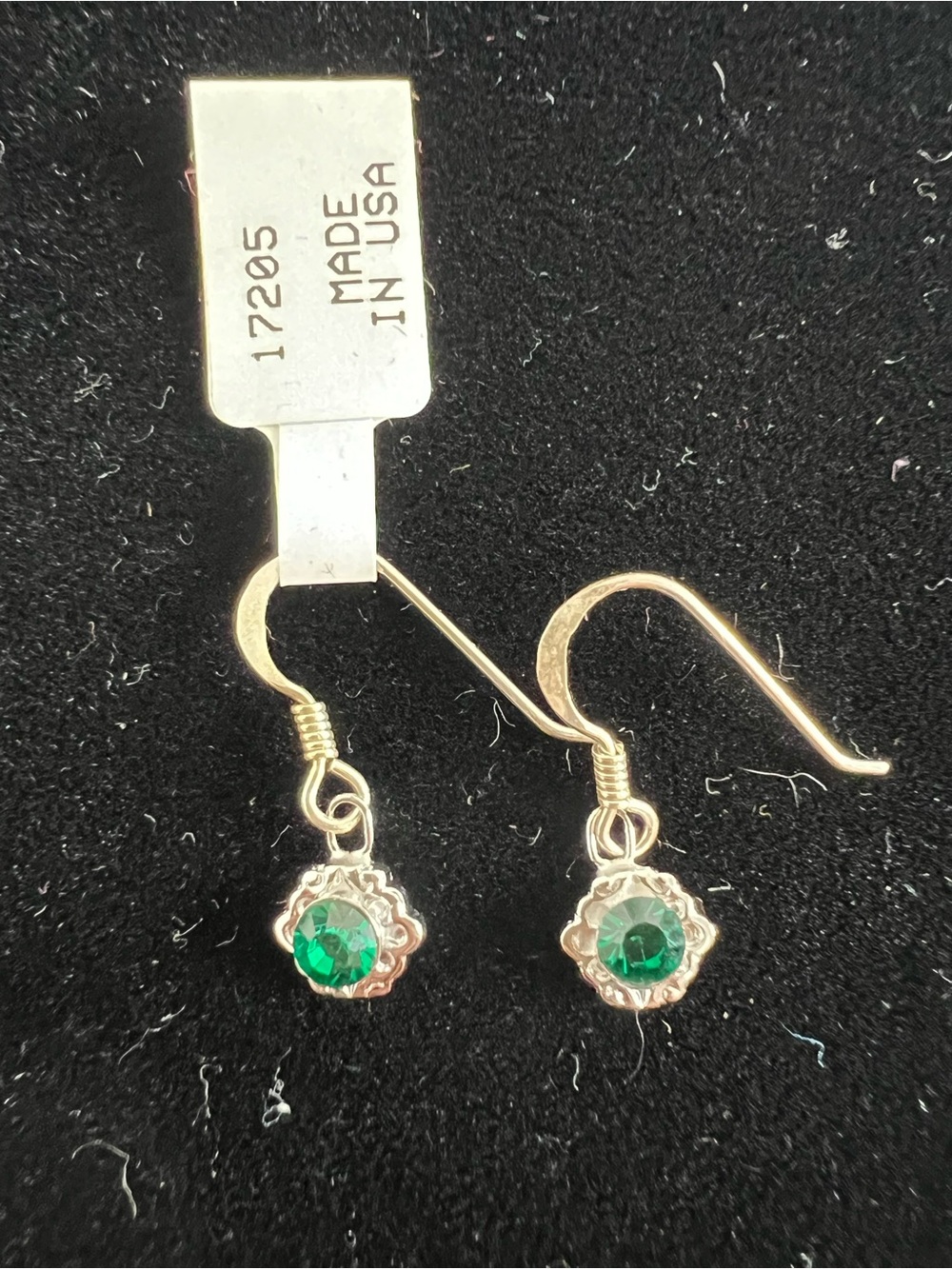 Brand New-Sterling Silver Gemstone Scalloped Drop Earrings